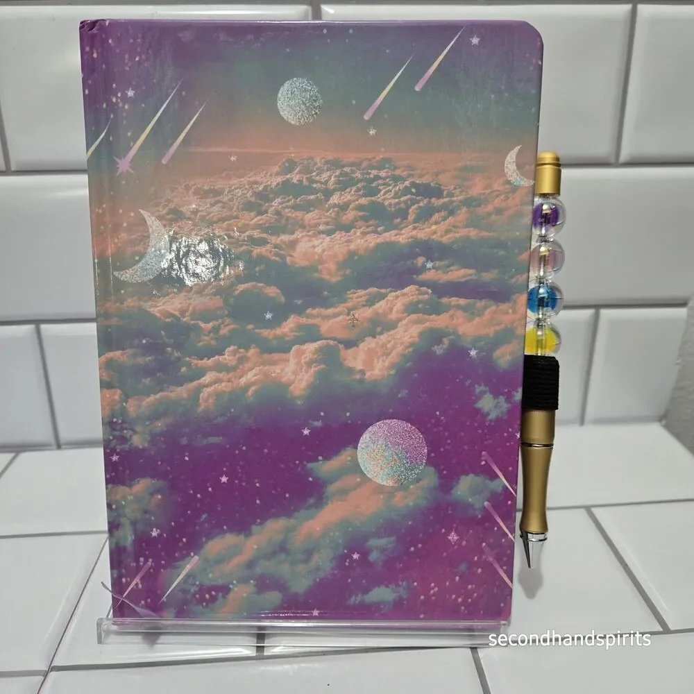 Space Journal Diary for Adults Teens With Handmade Beaded Pen And Stickers